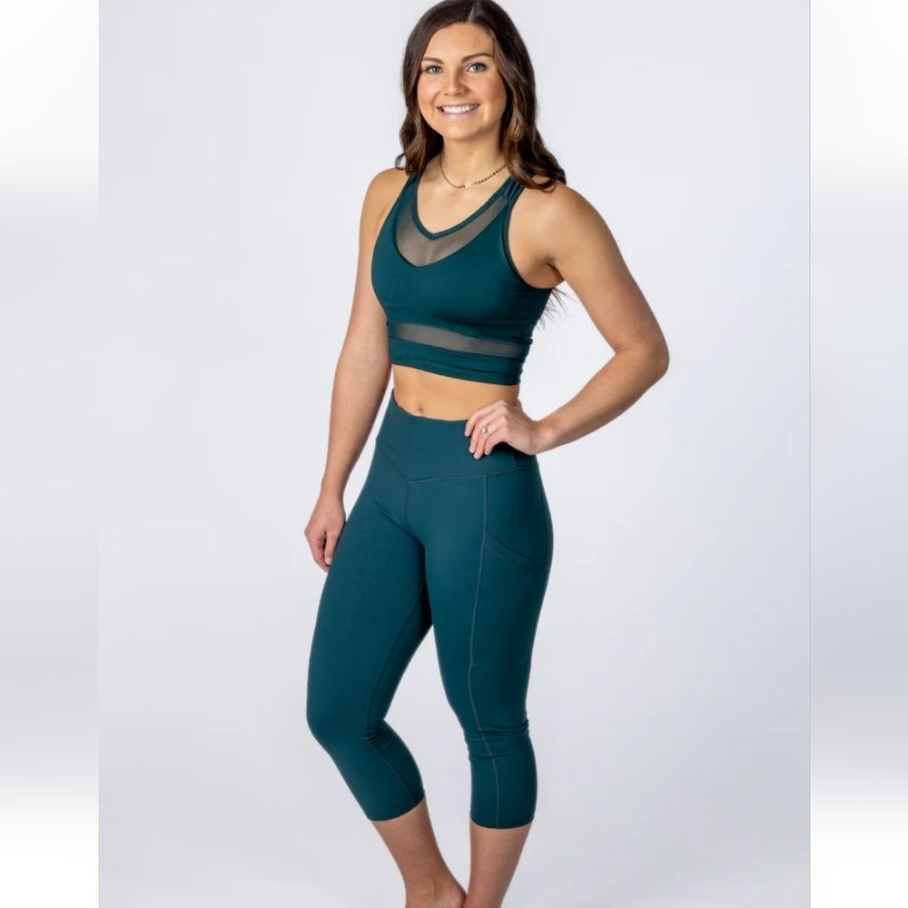 KIAVA Contour Capri Leggings Dark Teal Size Medium